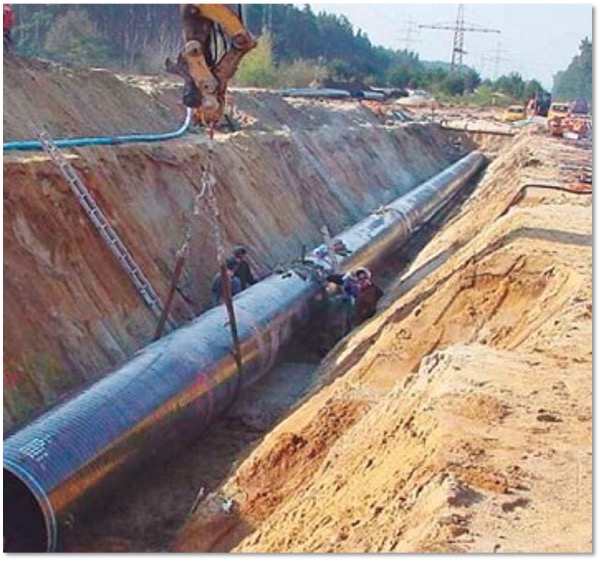 Hacıqabul rayonunda DN 1400 mm-lik polad boru ilə suvarma xəttinin çəkilişi